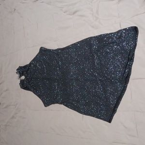 Forever 21 sparkly black mini dress asymmetrical size junior medium